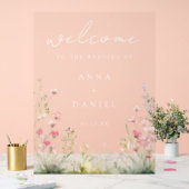 Pastel Wildflower Wedding Acryl Bord (Huwelijk)