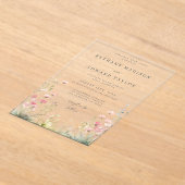 Pastel Wildflower Wedding Acryl Uitnodigingen (Laagn)