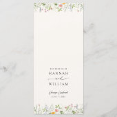 Pastel Wildflower Wedding Dinner Menu (Achterkant)