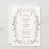 Pastel Wildflower Wedding Kaart (Voorkant)