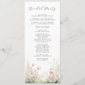 Pastel Wildflower Wedding Programma (Achterkant)