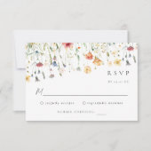 Pastel Wildflower Wedding RSVP Card (Devant)