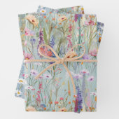 Pastel Wildflower Wrapping Paper Set (In situ)
