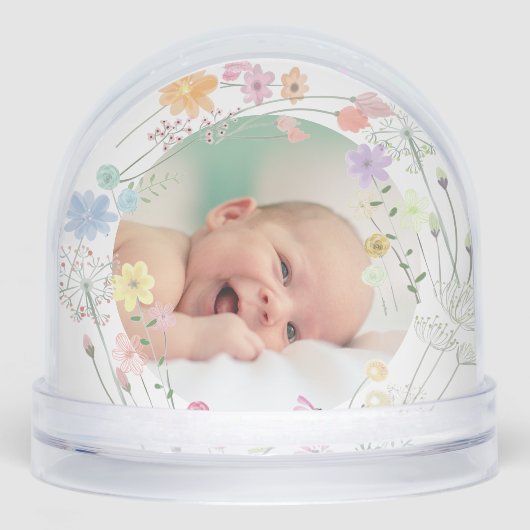 pastel wildflowers Baptism thank you Sneeuwbol (Voorkant)