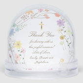 pastel wildflowers Baptism thank you Sneeuwbol (Achterkant)