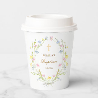 Pastel Wildflowers doop Papieren Bekers