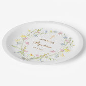 Pastel Wildflowers doop Papieren Bordje (Gekanteld)