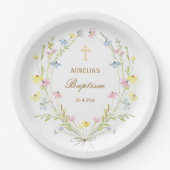 Pastel Wildflowers doop Papieren Bordje (Voorkant)