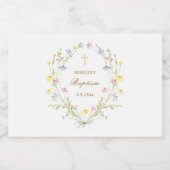 Pastel Wildflowers doop Sparkling Wijnetiket (Enkel label)