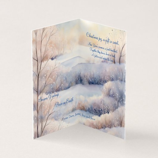 Pastel Winter Impressies: minimalistisch Kaart (Binnen)