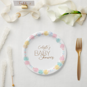Pastel Winter Wonderland Baby shower Papieren Bordje