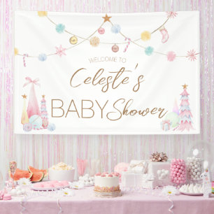 Pastel Winter Wonderland Baby shower Welkom Spandoek