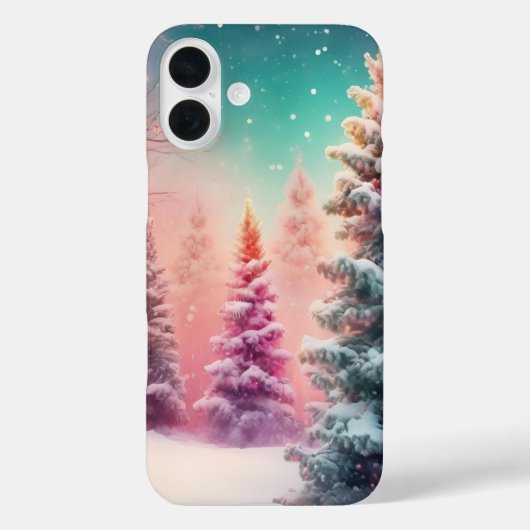Pastel Winter Wonderland met besneeuwde bomen Case-Mate iPhone Case (Achterkant)