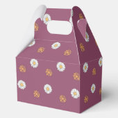 Pastel witte en roze oranje madeliefbloemen bedankdoosjes (Achterkant)