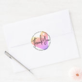 Pastel witte hart kalligrafie dank u label (Envelop)