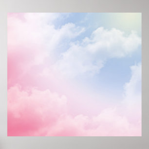 Pastel Wolken: Serene achtergrond patroon Poster
