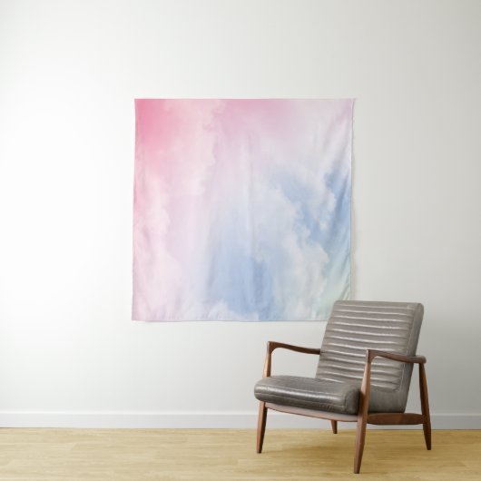 Pastel Wolken: Serene achtergrond patroon Wandkleed (In Situ (horizontaal))