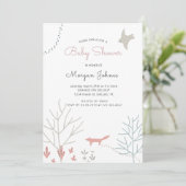 Pastel Woodland | Invitation Baby shower (Debout devant)