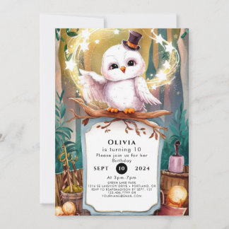 Pastel Woodland Owl Verjaardag Kaart
