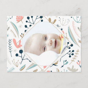 Pastel Woodland Photo Anniversaire Invitation Cart