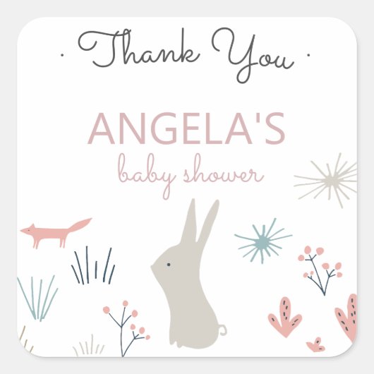 Pastel Woodland | Sticker Baby shower (Devant)