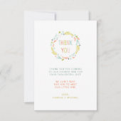 Pastel Wreath baby shower merci note (Devant)