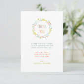 Pastel Wreath baby shower merci note (Debout devant)