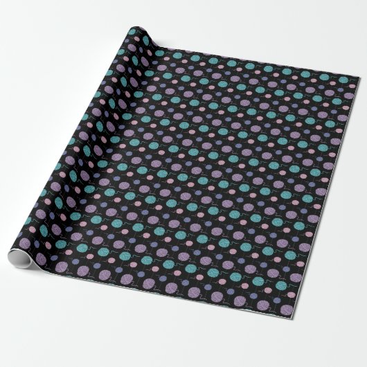 Pastel Yarn Ball String Pattern Cadeaupapier (Uitgerold)