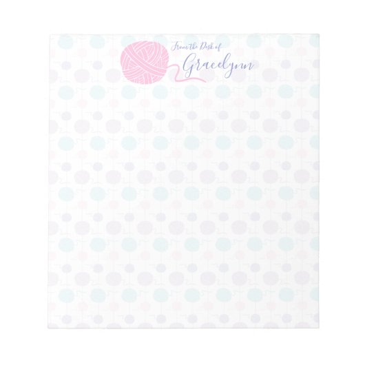 Pastel Yarn Ball String Pattern Notitieblok (Voorkant)