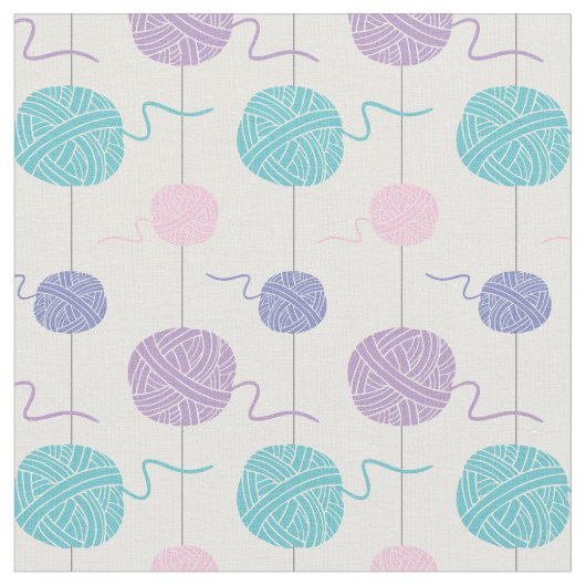 Pastel Yarn Ball String Pattern Stof (Close Up)