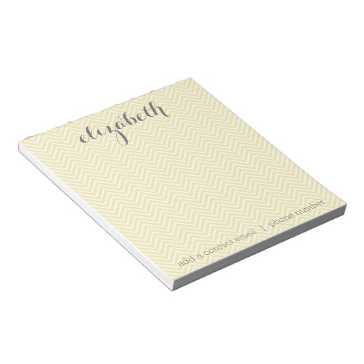 Pastel Yellow and Grey Stationery Suite for Women Notitieblok (Schuin)