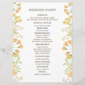 Pastel Yellow Floral 2-zijdig weddenschapsprogramm Programma (Achterkant)