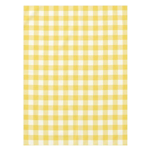 Pastel Yellow Gingham Buffalo Check Pset Pattern Tafelkleed (Voorkant)
