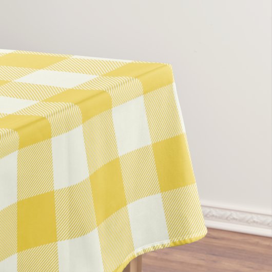 Pastel Yellow Gingham Buffalo Check Pset Pattern Tafelkleed (Voorbeeld)