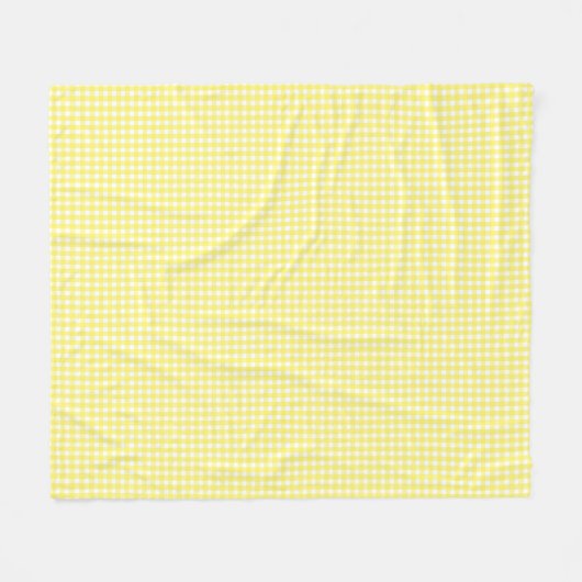 Pastel Yellow Gingham Pattern Fleece Deken (Voorkant (Horizontaal))