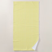 Pastel Yellow Gingham Pattern Strandlaken (Voorkant)