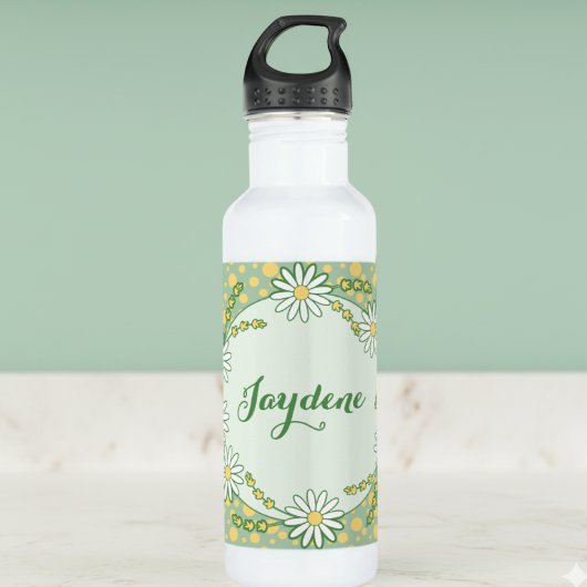 Pastel Yellow Green Custom Daisy Waterfles
