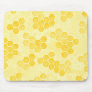 Pastel Yellow Honeycomb Patroon Muismat