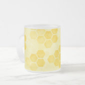 Pastel Yellow Honeycomb Pattern Matglas Koffiemok (Voorkant links)