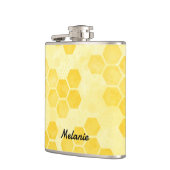 Pastel Yellow Honeycomb Pattern Personalised Heupfles (Links)