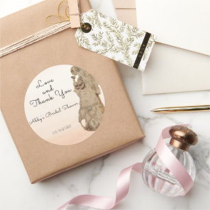 Pastel Yellow Peach Mauve Bride Dank u Ronde Sticker