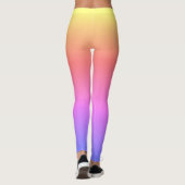 Pastel Yellow Periwinkle Rainbow Ombre Leggings (Achterkant)