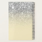 Pastel Yellow Silver Glitter Ombre, gepersonalisee Planner (Achterkant)