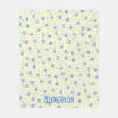 Pastel Yellow Snowflakes Aangepaste naam Cute Eleg Fleece Deken (Voorkant)