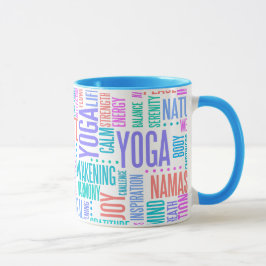 Pastel Yoga Word Cloud Elegant Patroon Mok