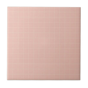 Pastel zacht roze & Bord geel geruit patroon Tegeltje