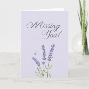 Pastel Zachte Lavendel Bloem Ik Mis Je Groet Kaart