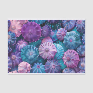 Pastel Zee-egels Blauwgroen en Paars Tissuepapier