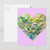 Pastel Zee glas hars in roze Briefkaart (Voorkant / Achterkant)
