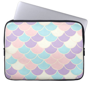 Pastel Zeemeermin Schubben Naadloos Patroon Laptop Sleeve